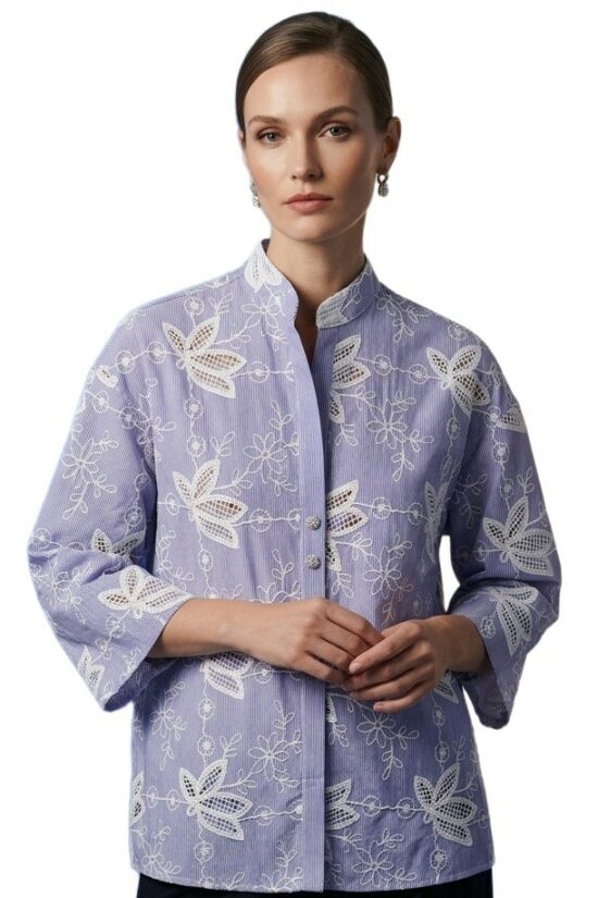 Forel πουκάμισο ριγέ με κέντημα