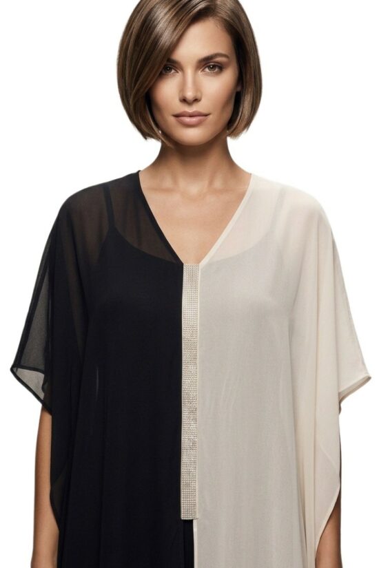 Ολόσωμη φόρμα μουσελίνα με λεπτομέρεια στρας