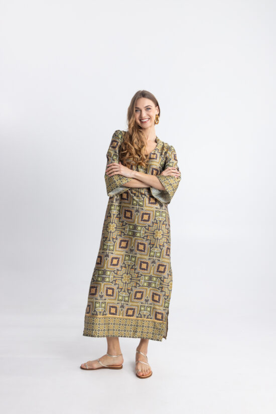 Open Fashion φόρεμα καφτάνι εμπριμέ