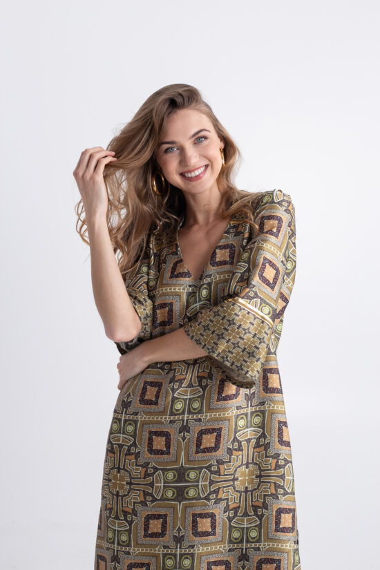 Alternative view of Open Fashion φόρεμα καφτάνι εμπριμέ