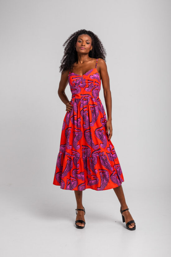 Lolina φόρεμα midi Pink Panther