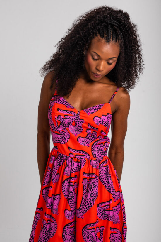 Lolina φόρεμα midi Pink Panther