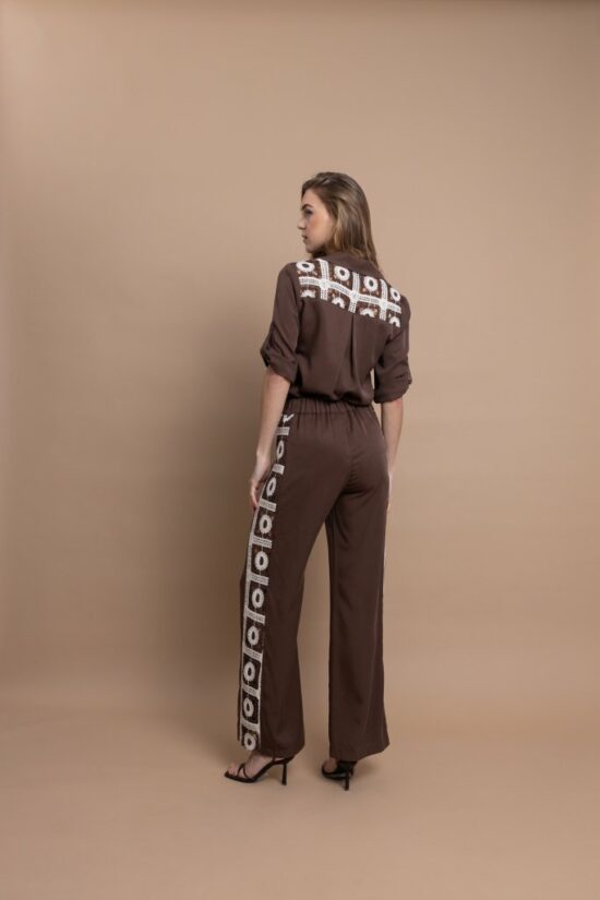 Open Fashion σετ με πουκάμισο & παντελόνι με διακοσμητικές λεπτομέρειες