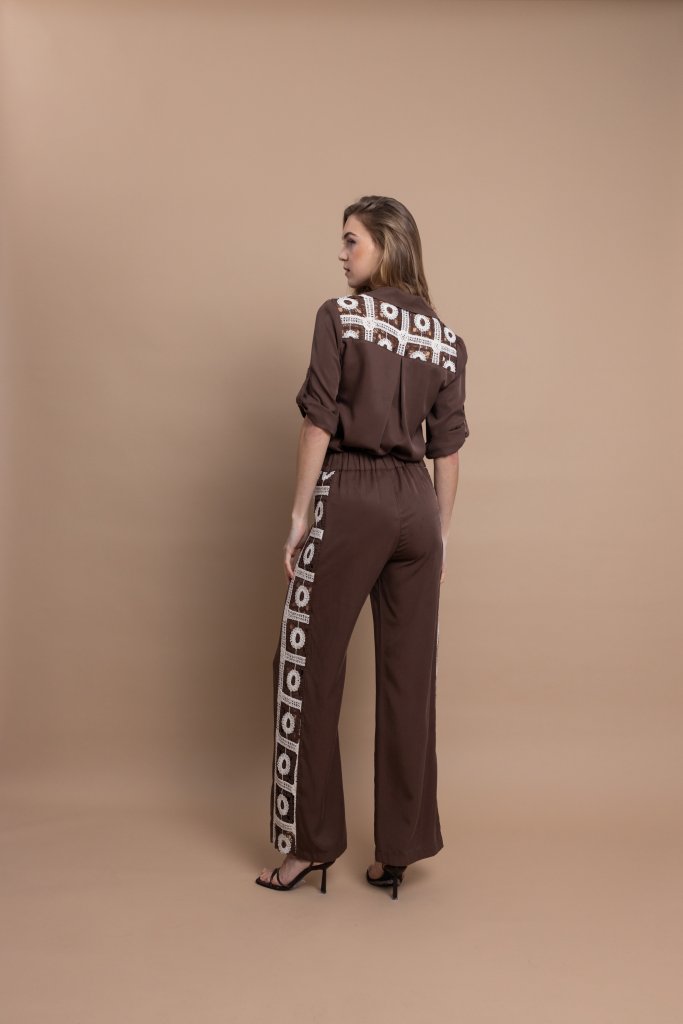 Open Fashion σετ με πουκάμισο παντελόνι με διακοσμητικές λεπτομέρειες Γυναικεία ρούχα Forel Access Fashion Open Fashion Derpouli | Prive Fashion Boutique Open Fashion σετ με πουκάμισο παντελόνι με διακοσμητικές λεπτομέρειες
