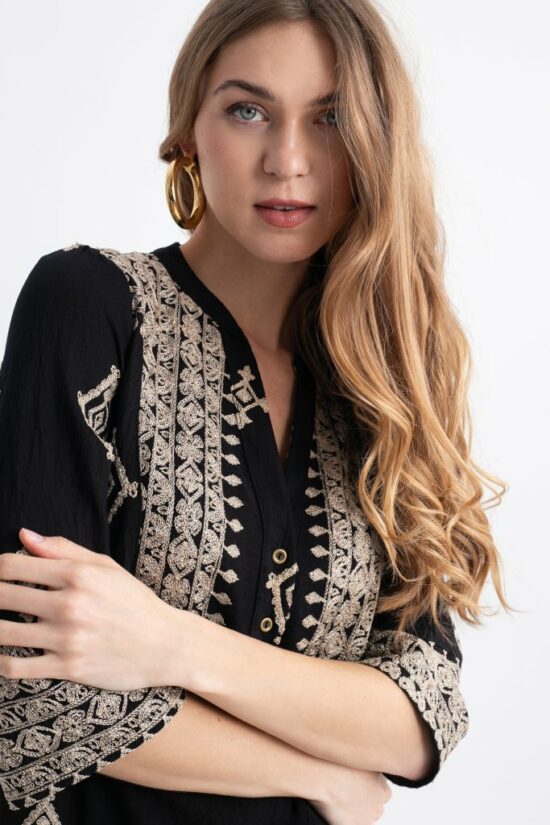 Open Fashion φόρεμα με ethnic κέντημα