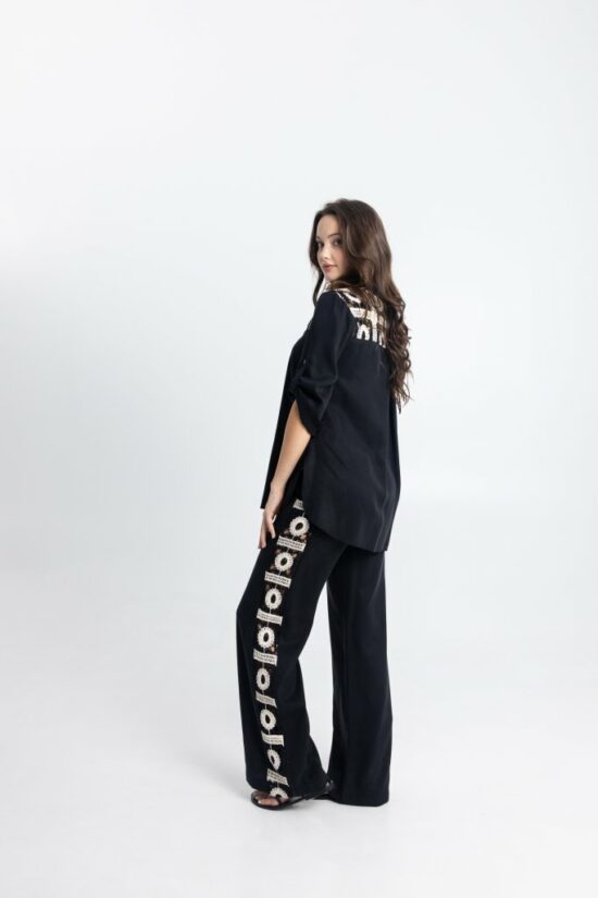 Open Fashion σετ με πουκάμισο & παντελόνι με διακοσμητικές λεπτομέρειες