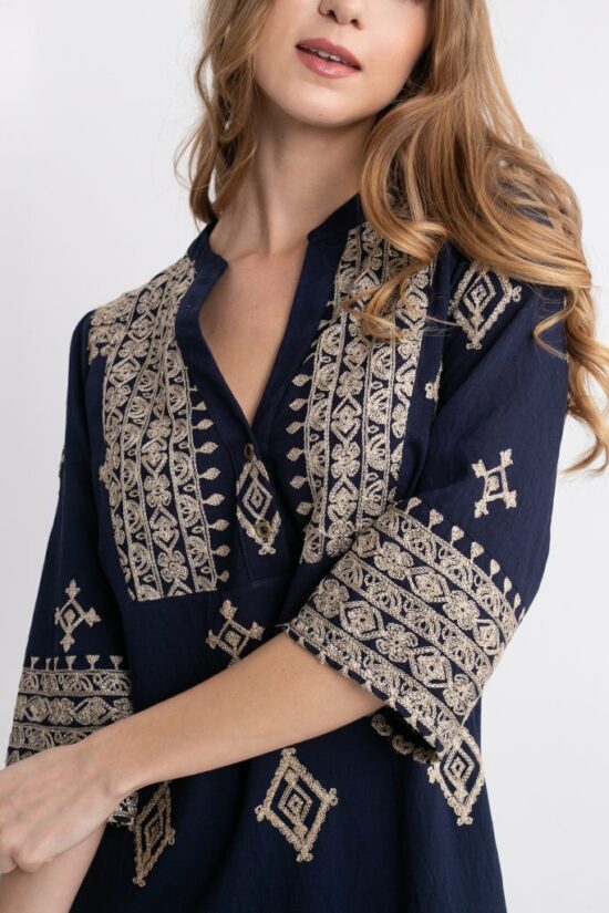 Open Fashion φόρεμα με ethnic κέντημα