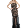 Φόρεμα maxi strapless δαντέλα