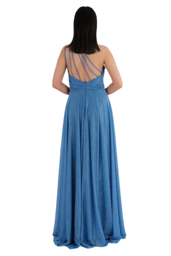 Φόρεμα maxi glitter one shoulder