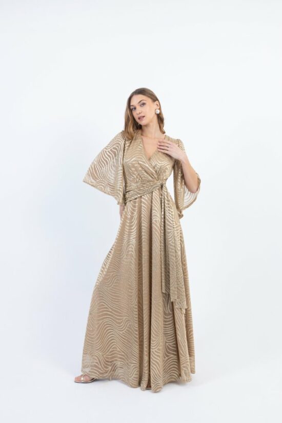 Open Fashion φόρεμα maxi με χρυσά σχέδια