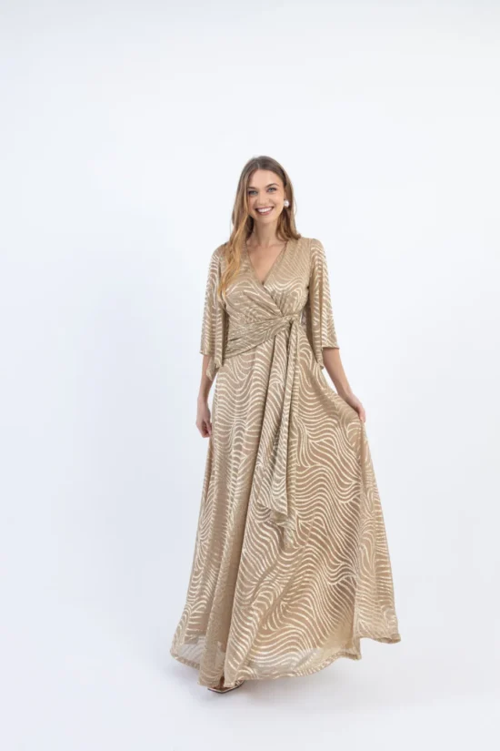 Open Fashion φόρεμα maxi με χρυσά σχέδια