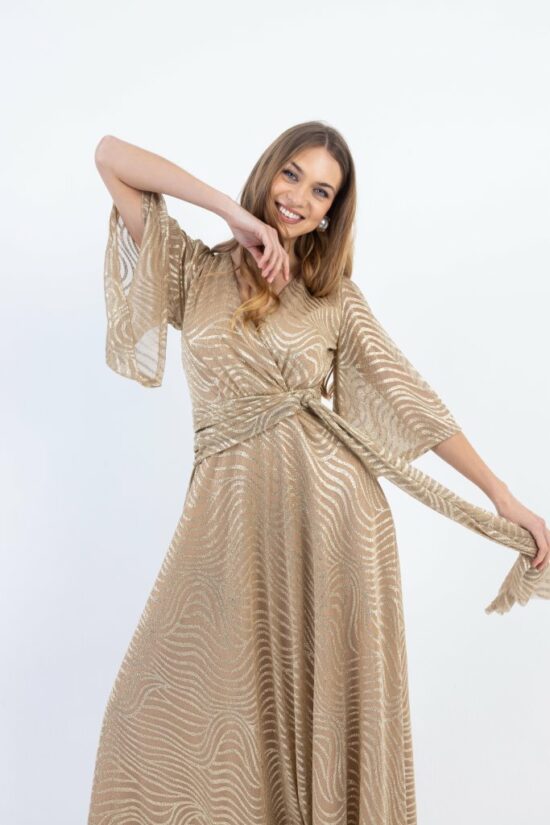 Open Fashion φόρεμα maxi με χρυσά σχέδια