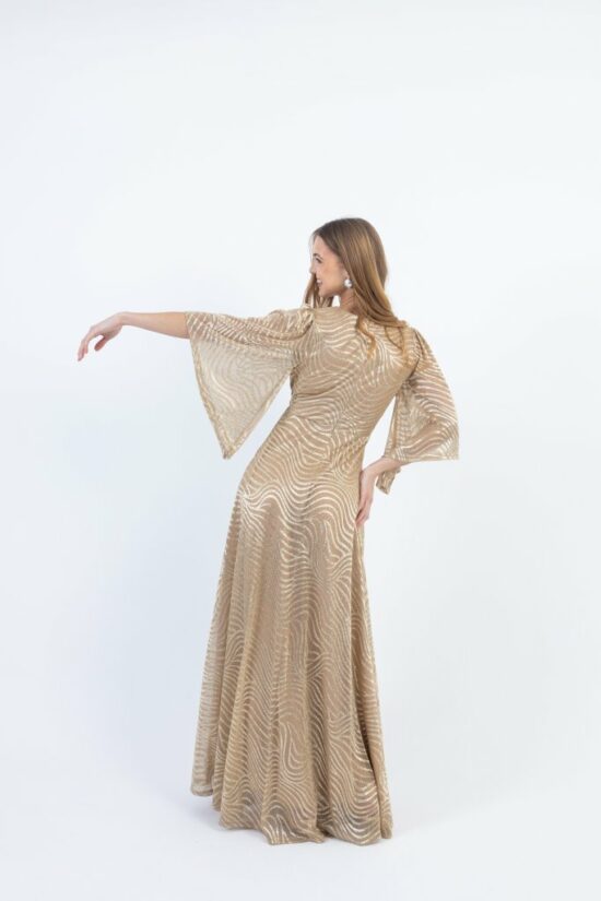 Open Fashion φόρεμα maxi με χρυσά σχέδια