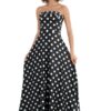 Φόρεμα maxi strapless πουά