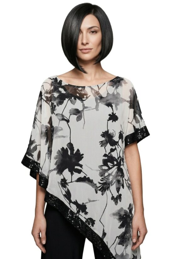 Ολόσωμη φόρμα με floral μουσελίνα και παγιέτα
