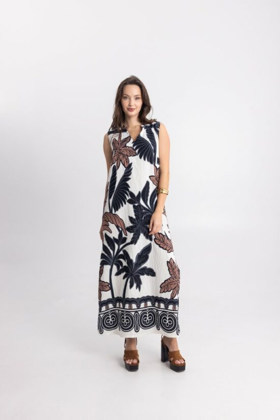 Open Fashion φόρεμα midi αμάνικο tropical print Γυναικεία ρούχα Forel Access Fashion Open Fashion Derpouli | Prive Fashion Boutique Open Fashion φόρεμα midi αμάνικο tropical print