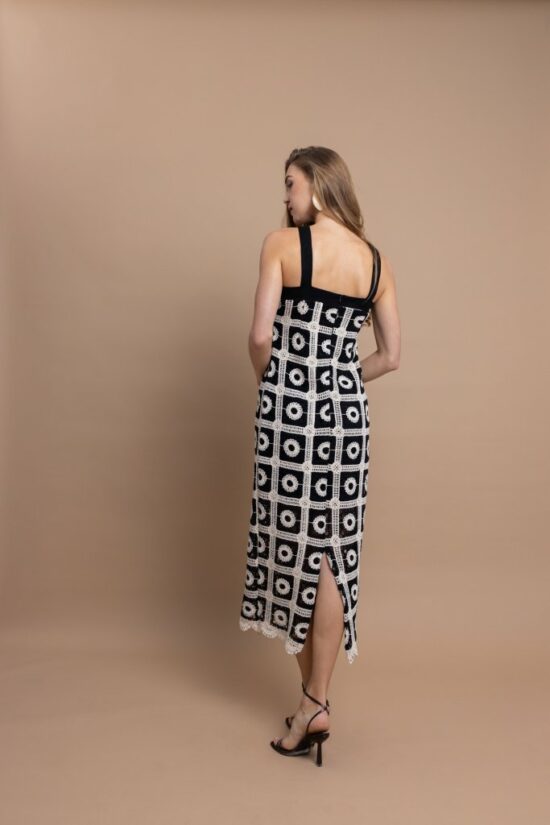 Open Fashion midi φόρεμα κέντημα